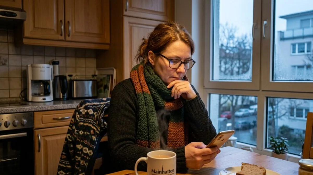 Handy frau gluecklich gesicht cafe koeln