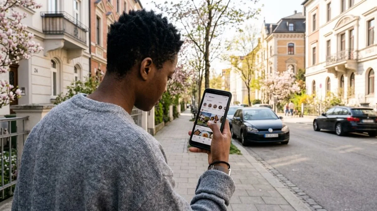 Handy screen app scrollt finger nah muenchen