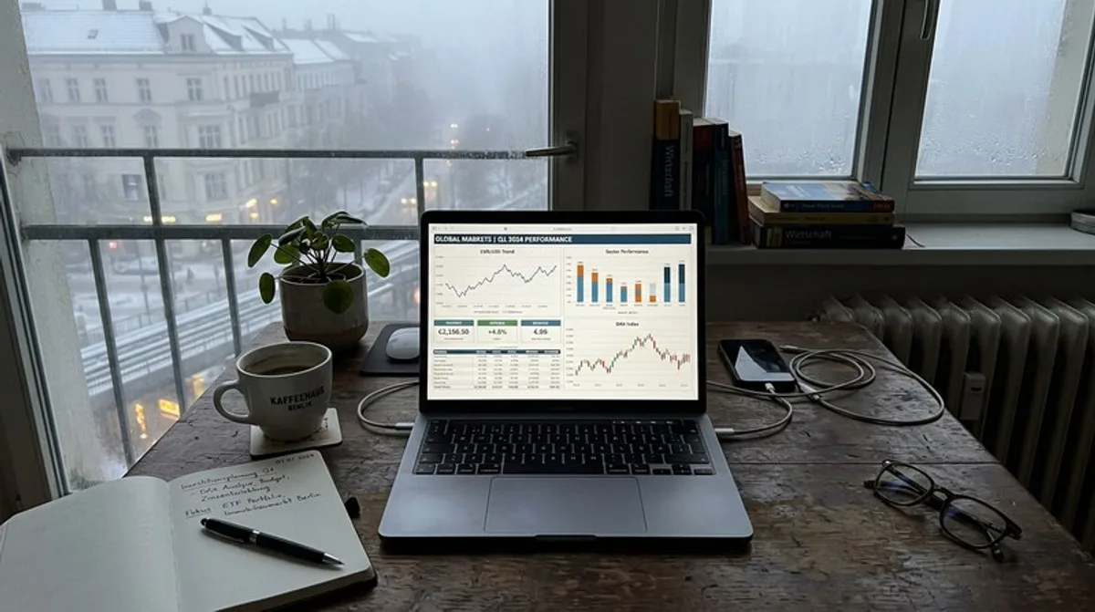 Laptop bildschirm diagramme charts finanz berlin